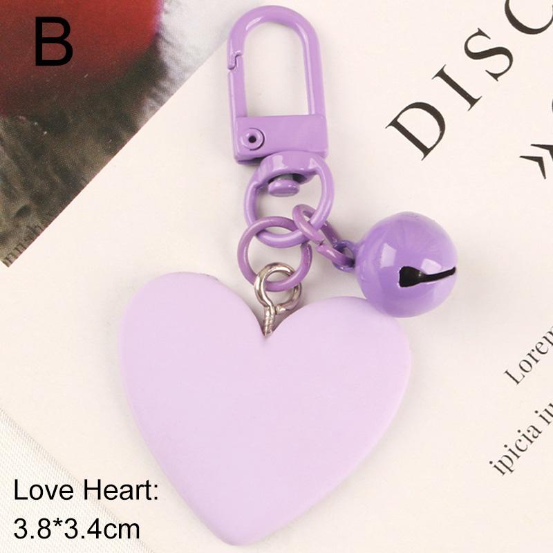 1PC Party Gifts Bells Love Heart Keychain Keyring Keychains Bag Pendants Car Keychains Cute Charms