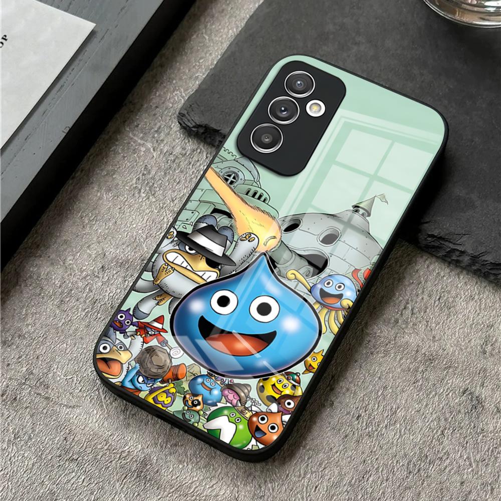 Чехол для телефона D-Dragon Quest Slime для S25 Ultra Samsung S26 S23 S24 Plus S22 S20 S21 Fe A54 A34 A53 A16 Стеклянная крышка