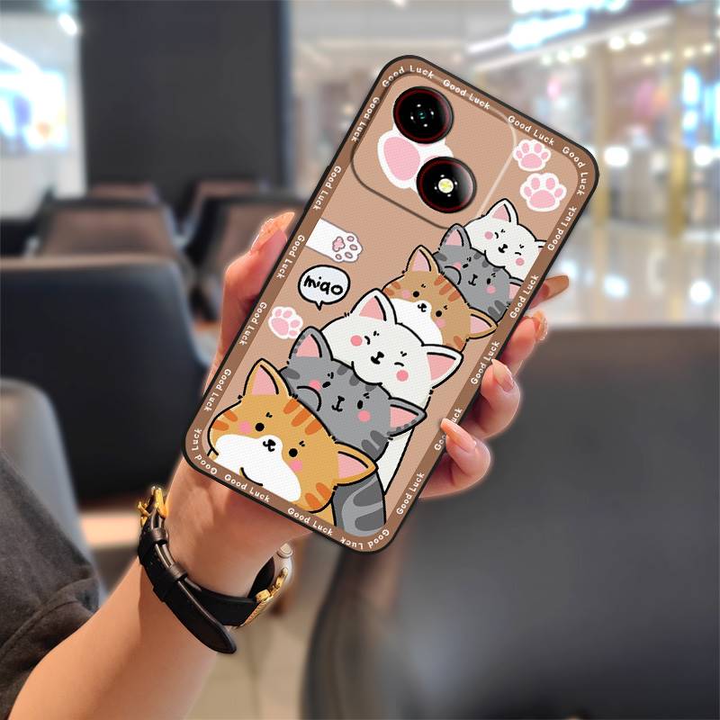 Back Cover Cute Phone Case For ZTE Blade A35E Anti-knock Cartoon Full Wrap Phone Protector Shockproof TPU Anti-dust