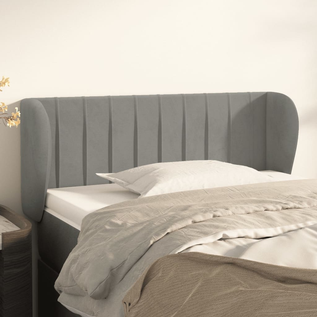 Headboard with Wingback Light Grey 103 x 23 x 78 88 cm Velvet