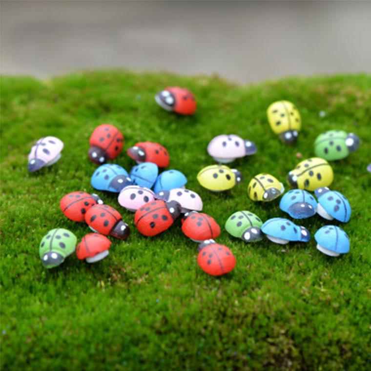 10 шт./компл., милая деревянная наклейка с божьей коровкой и божьей коровкой для детей, DIY ремесло, домашний декор