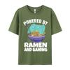 Powered By Ramen And Gaming Gamer Family Cotton Men's Top T-shirts Design Tops Tees Designer Tops Shirt Drop Shipping