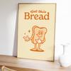 Больше эспрессо Меньше Депрессо Хлеб Плакат Печать Проигрыватель Ретро Мультфильм Персонаж Холст Картина Настенная Картина Декор Комнаты