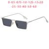 Prescription 0 -0.5 -0.75 To -6.0 Small Frame Square Nearsighted Sunglasses Men Polarized Women Metal Short-Sight Sun Glasses
