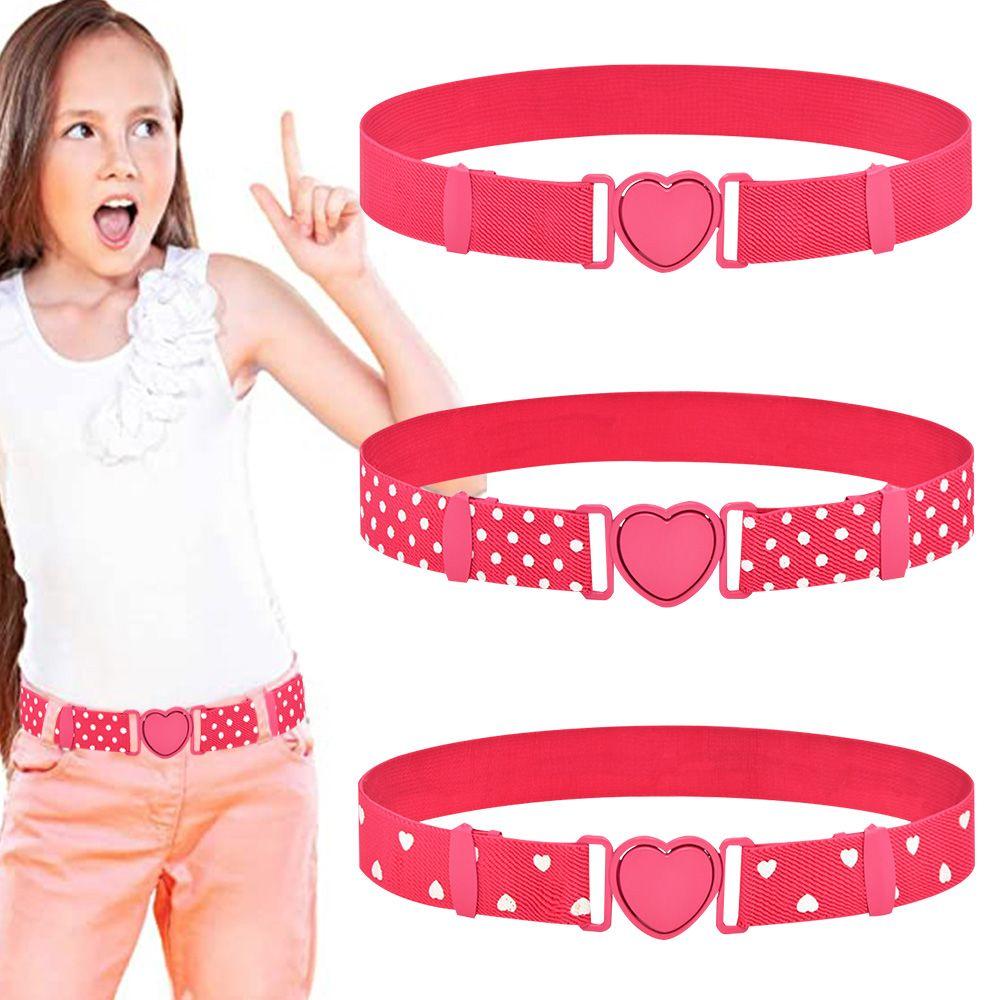 Модный эластичный детский поясной ремень Эластичные ремни Пояс с пряжкой в форме сердца