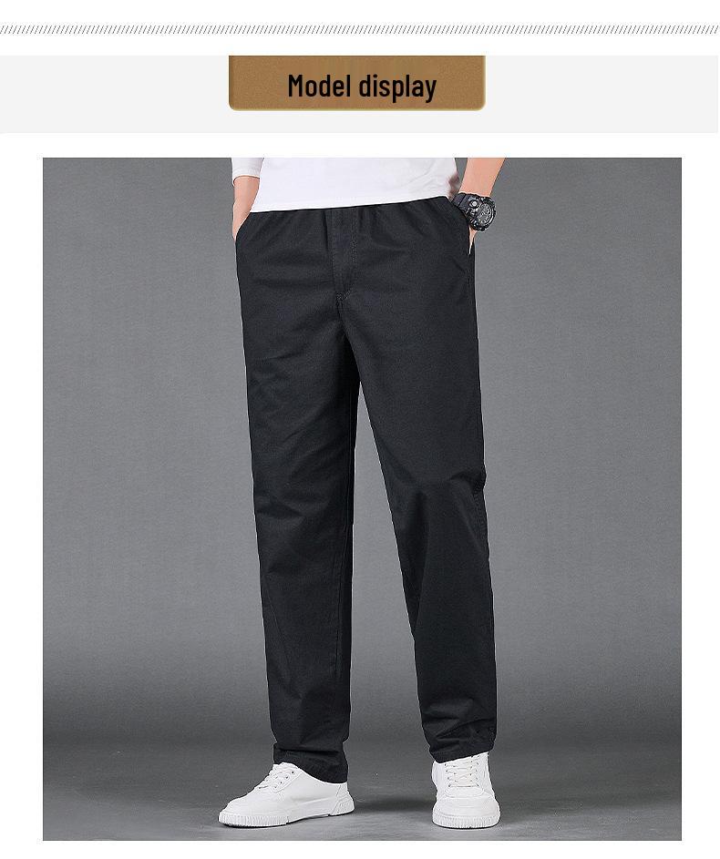 Men's Pure Cotton Cargo Pants - Loose Fit, Straight Leg, Plus Size, Spring/Autumn Style