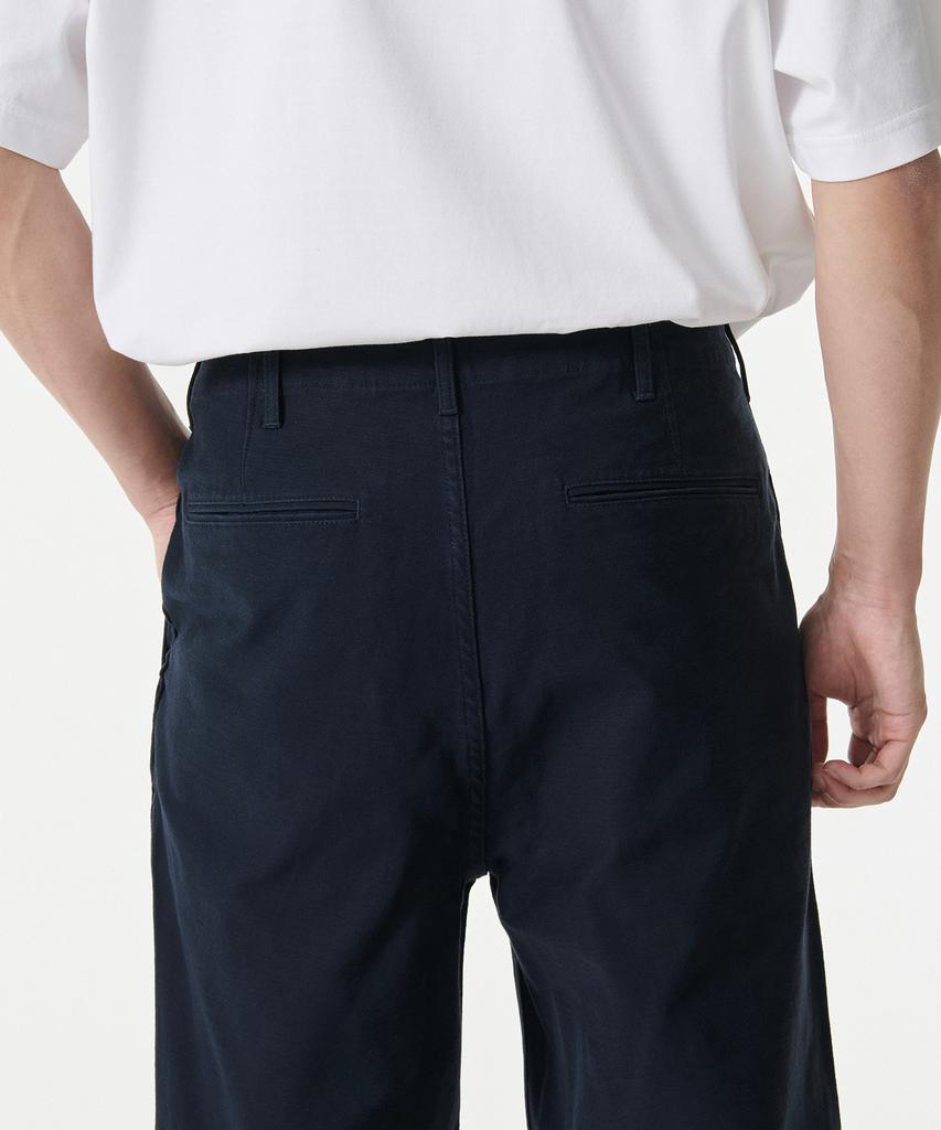MUSINSA STANDARD Back Satin Tapered Officer Pants [Navy]