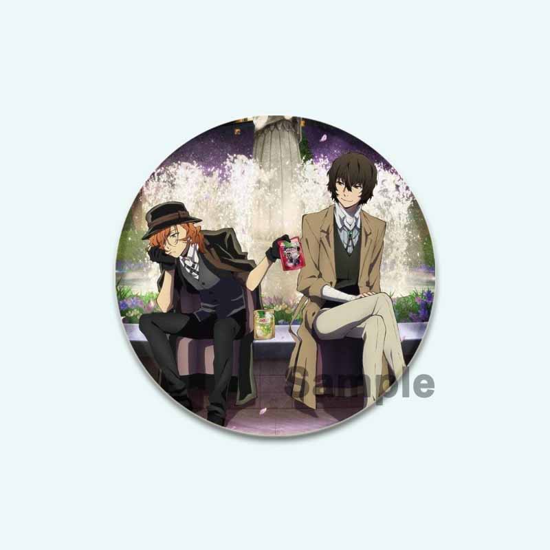 32/44/58 мм мультфильм бродячие собаки Банго HD печать брошь аниме значок вооруженное детективное агентство Дадзай Осаму круглая витрина броши булавка на лацкан ювелирные изделия