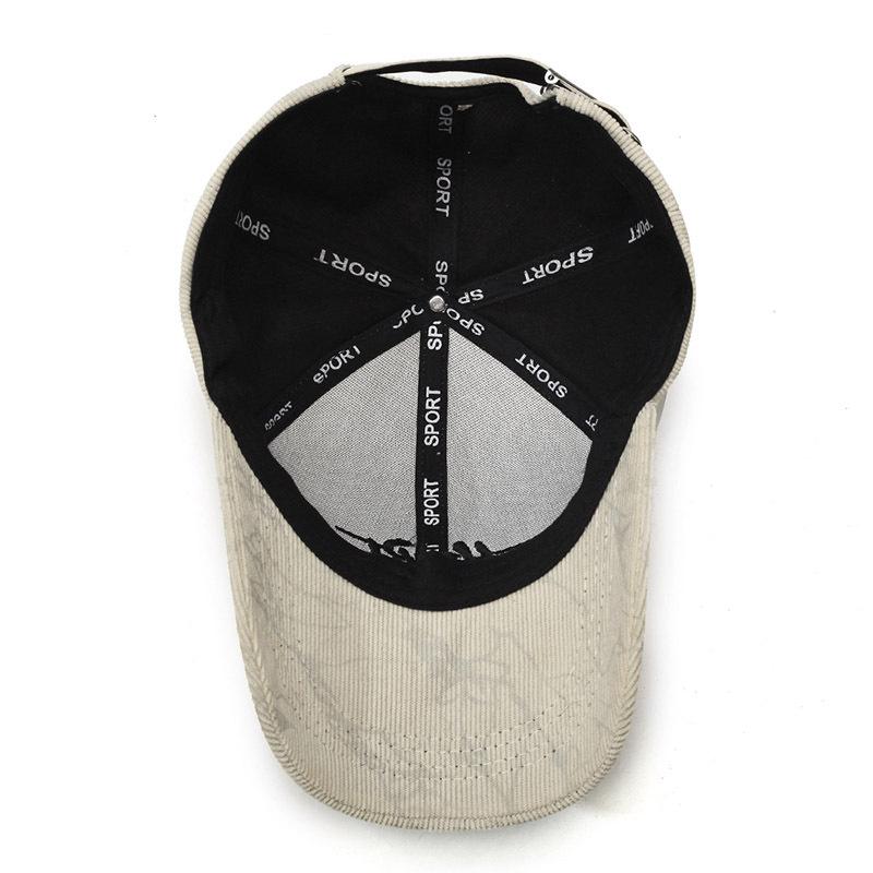 Бейсболка с вышитыми буквами Женская зимняя кепка Мужская вельветовая шляпа от солнца