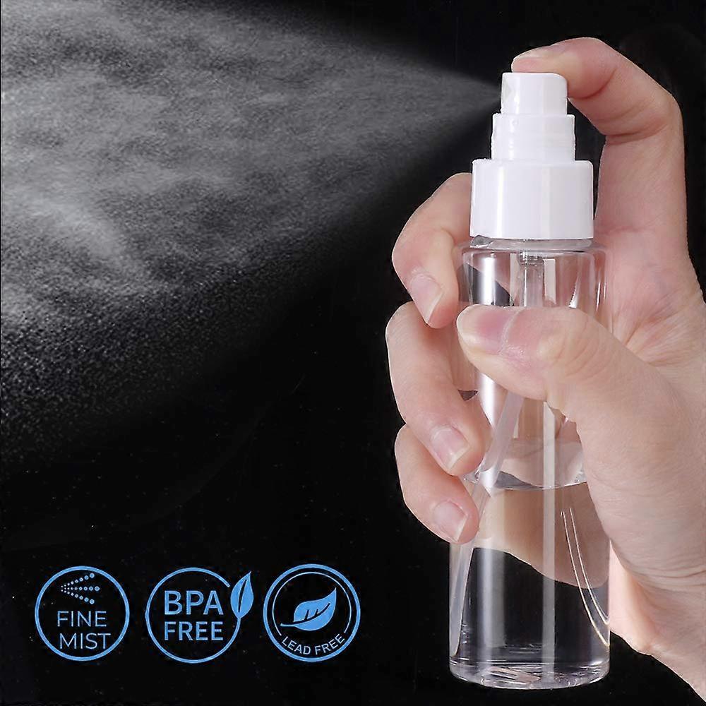 4 Pack 100 ML Clear Plastic Spray Bottles with Fine Mist Sprayer.Refillable & Reusable Bottles for Essential Oils