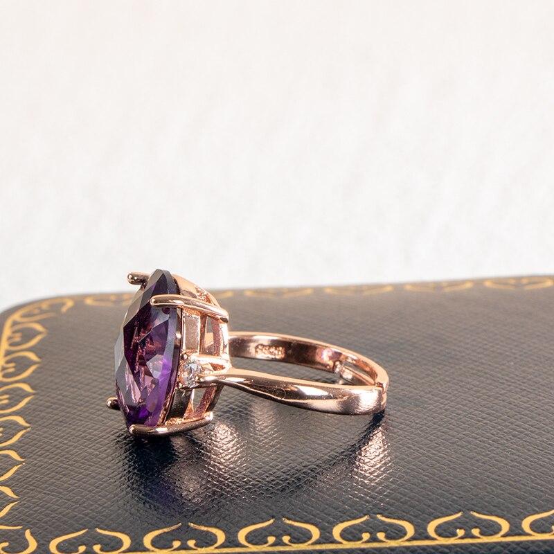 BELLA BOX Новое роскошное модное фиолетовое кольцо овальной формы для женщин, очаровательные ювелирные изделия на свадьбу и помолвку, новые модные