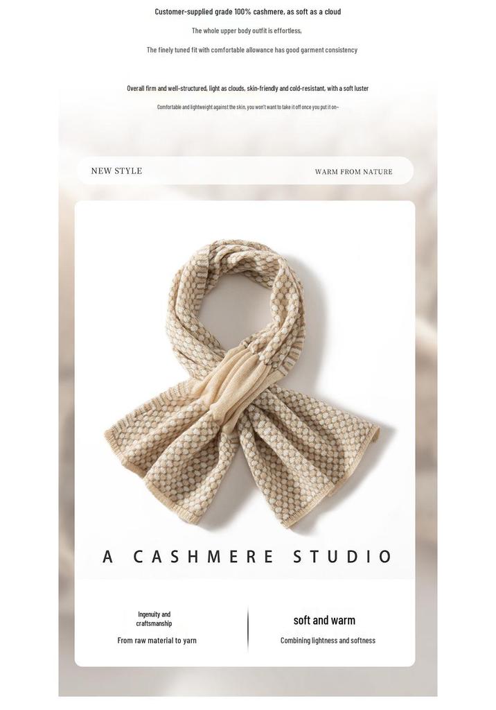 Women's 100% Pure Cashmere Plaid Scarf - Warm, Versatile, Fashionable for Autumn/Winter