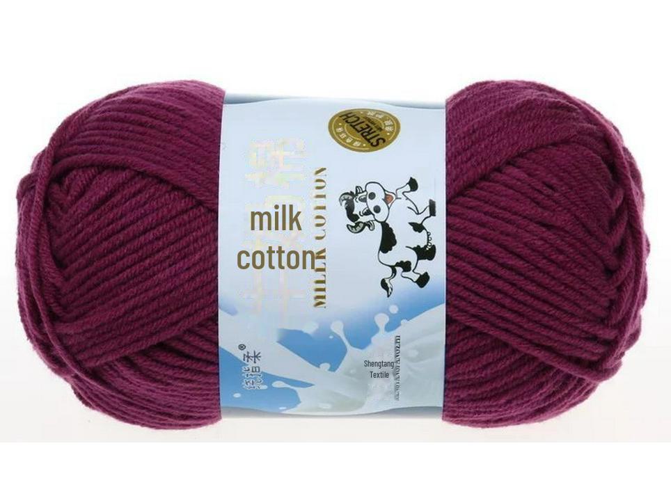 Комплект из 5 нитей детской шерстяной шапки и шарфа из молочной хлопковой пряжи средней толщины, ручная работа