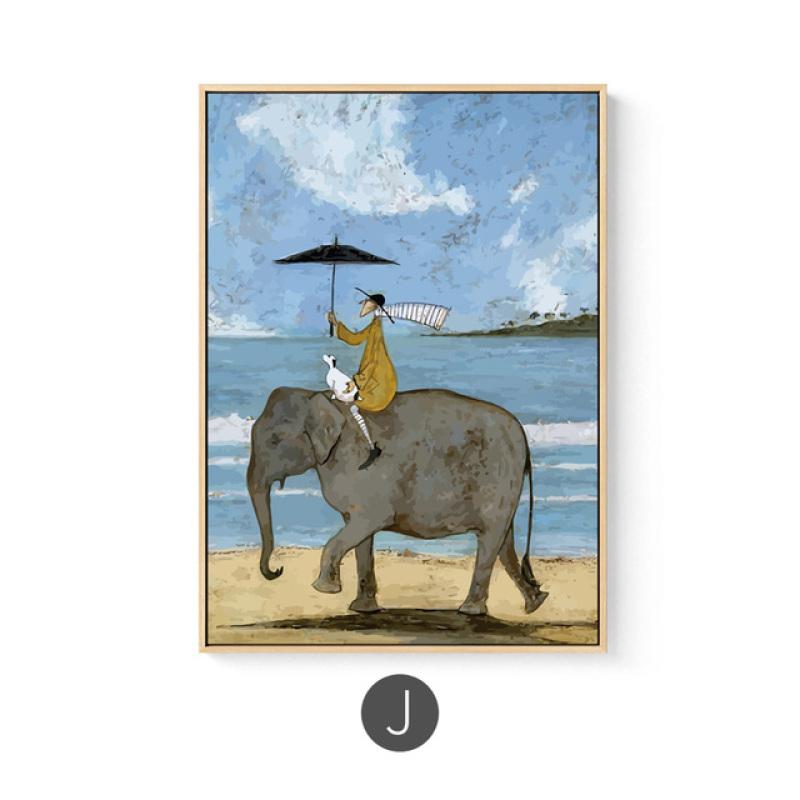 Maeham Nordic Family Happy Рисунок Холст Картина Плакаты Возврат Настенный художественный постер для Morden Гостиная Домашний декор