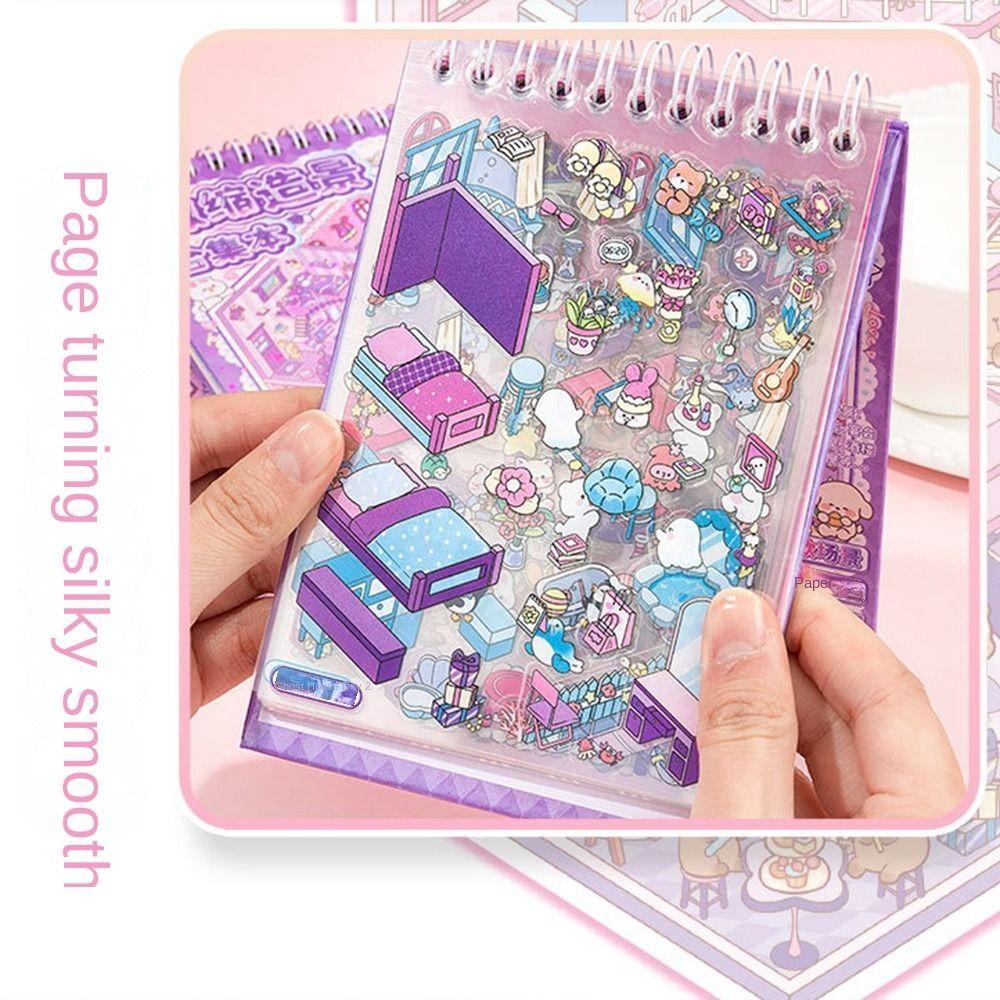 Набор 3D-наклеек для мультфильмов, набор 10 в 1, миниатюрная сцена, набор для альбома для школьников