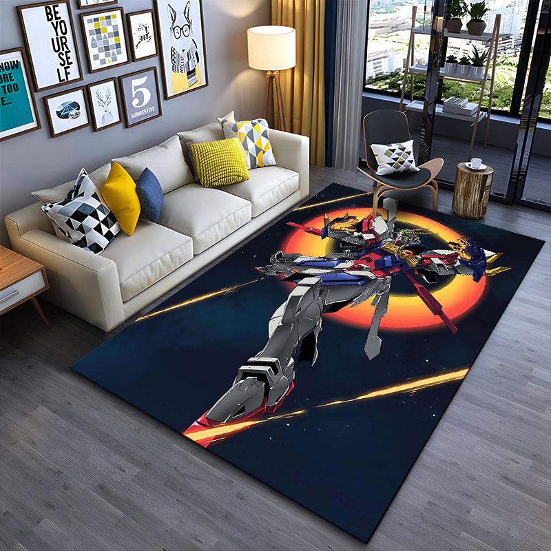 Robot Warrior with Fiery Halo suitable as a non-slip mat for the living room or bedroom sofa
