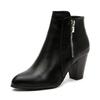 Fashion Women Ankle Boots Fashion PU Leather Boots High Heel 8cm Ladies Shoes Side Zipper Short Boots for Women Shoes 2024