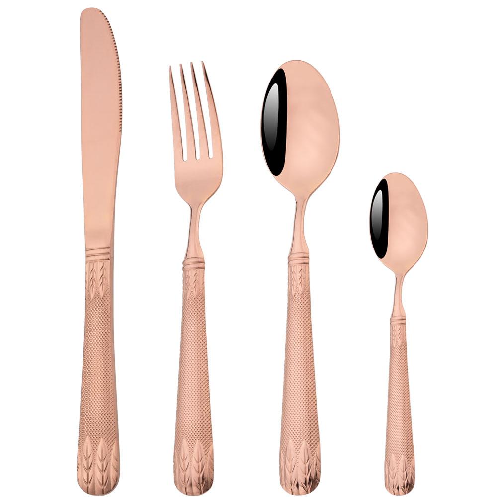 Набор кухонных столовых приборов в стиле ретро в стиле вестерн, обеденный нож, вилка, ложка, посуда из нержавеющей стали 304, роскошный набор столовой посуды с колосьями пшеницы