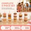 5pcs Round Donut Holder Decoration Wood Donut Wall Bracket Wooden Donut Stand  Dessert Table