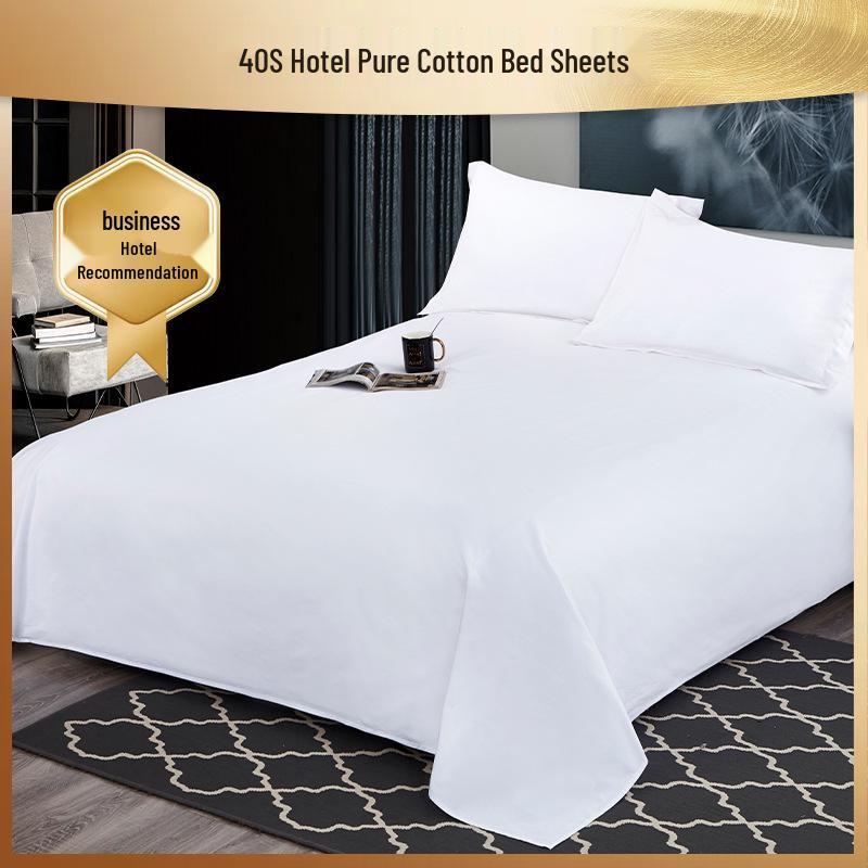 White Hotel-Quality Cotton Sateen Fitted Bed Sheet