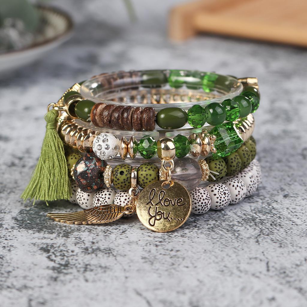 Популярный модный браслет в стиле бохо в Европе и Америке, подвеска в виде крыла с кисточкой, креативный ретро-браслет