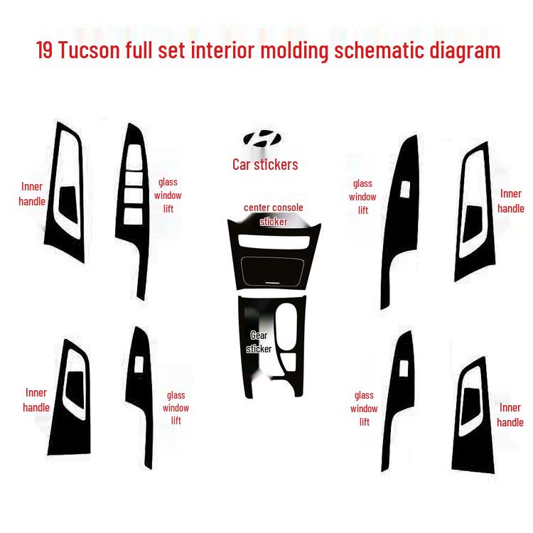 Tucson 19-20 Interior Carbon Fiber Gear Shift Console Sticker