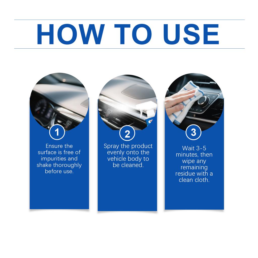 Спрей для очистки пены салона автомобиля Спрей для удаления пятен с пластика и резины автомобиля Возвращение к черному глянцу Очистка автомобиля Очищающий спрей для кожаного дивана