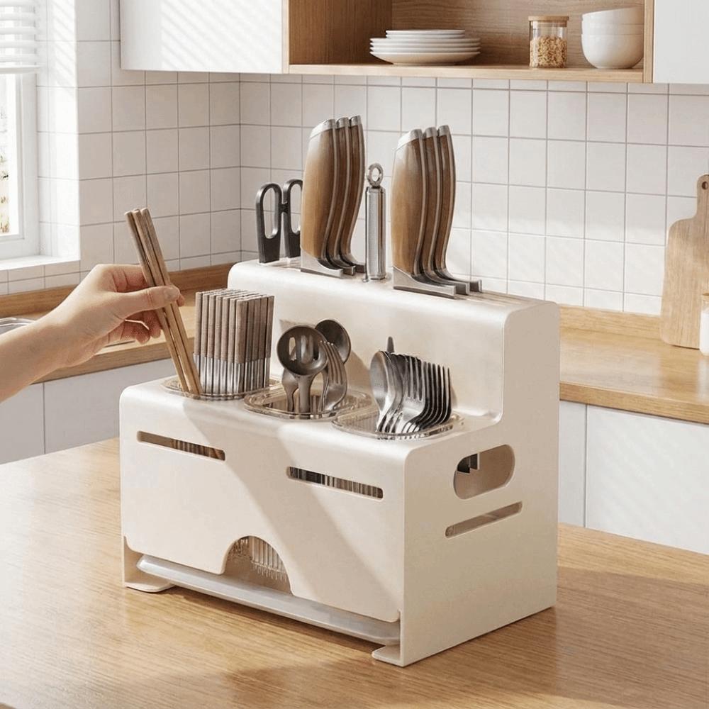 Carbon Steel Countertop Cutter Holder Wall Mounted Cutter Storage Rack Kitchenware