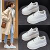 Height-increasing Women's Shoes Leather Little White Shoes Women's Thick-soled Muffin Shoes Spring Versatile Shallow Mouth Soft-soled Casual Shoes