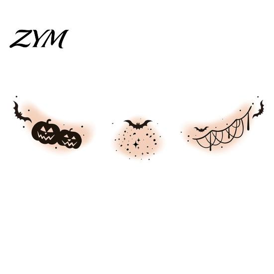 Scary Costume Accessories Halloween Face Temporary Tattoos, Realistic Waterproof Water Transfer Stickers, Skin-friendly Unique Decorations Breathable