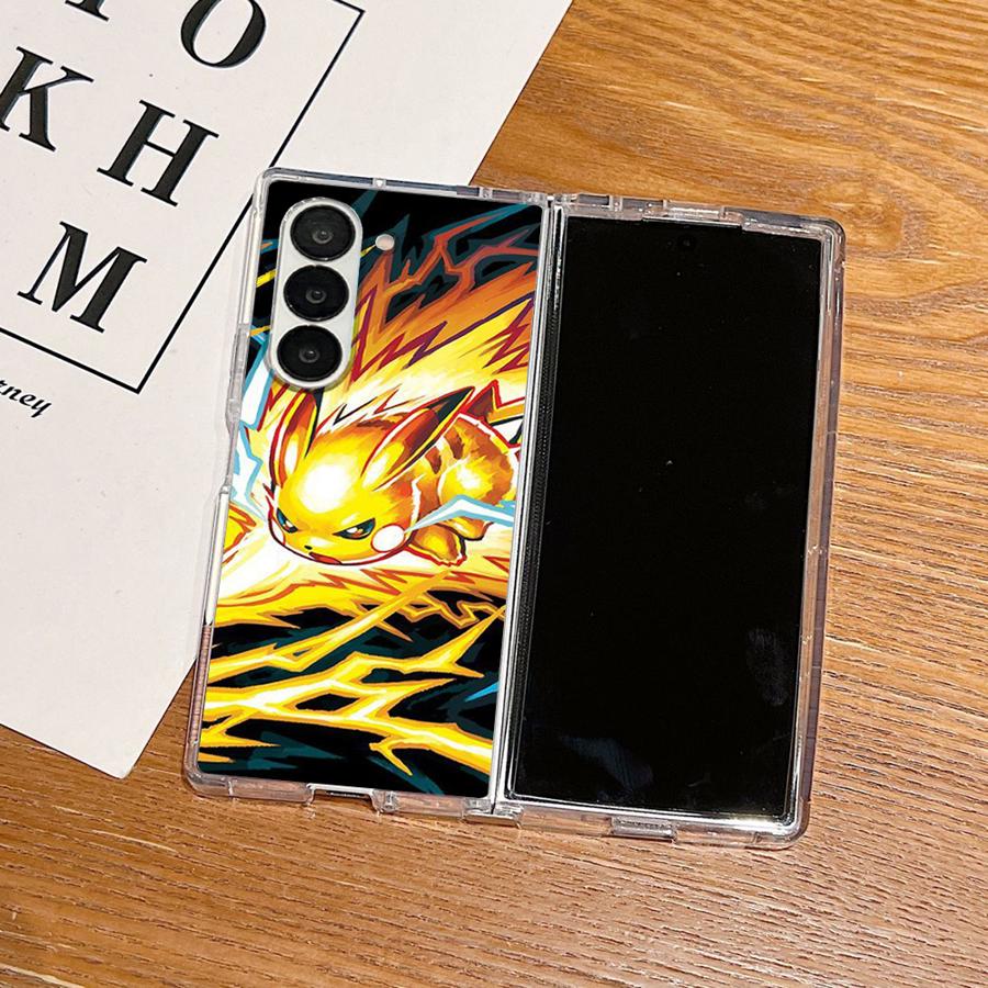 Прозрачный Мягкий Чехол для Телефона для Samsung Galaxy Z Fold 7 6 5 4 3 ZFold4 ZFold5 ZFold3 ZFold6 ZFold7 Милый Покемон Пикачу