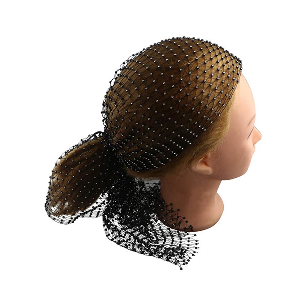 Hair Nets Hollowed Out Rhinestone Headband Mesh Head Scarf Cap Women Hair Scarf Bling Turban