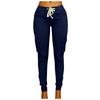Women's Solid Color Casual Elastic Waist String Side Pocket Pencil Pants