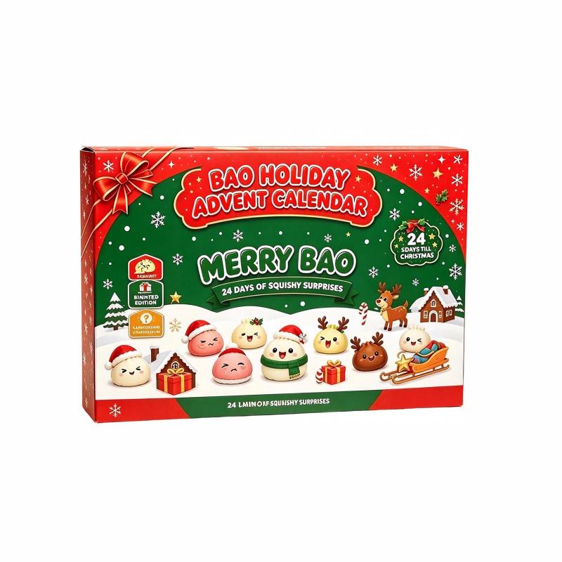 2026 Christmas Advent Calendar DIY Soft Squeeze Bun Stress Relief Mud Kit for Teens Holiday Present