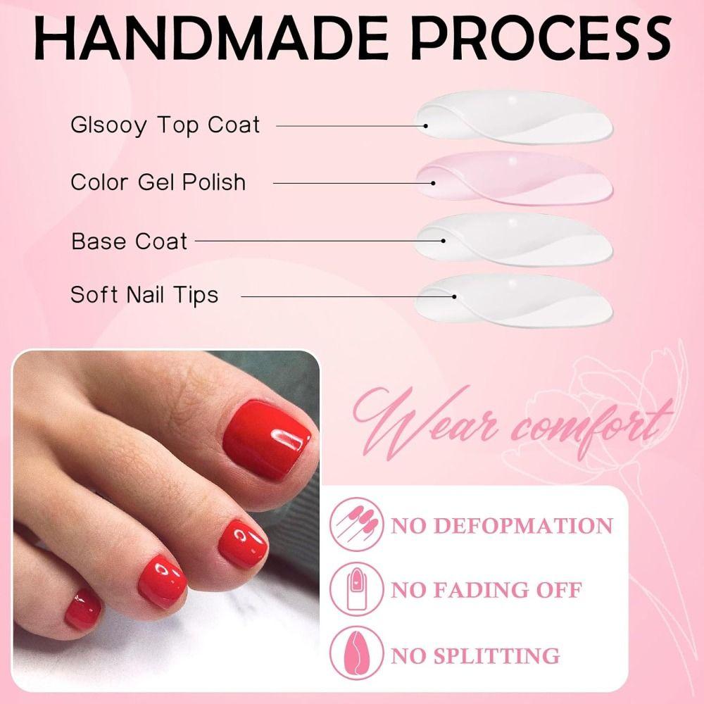 120 шт. Горячие однотонные накладные ногти на ногах Акриловые искусственные накладные ногти Искусственные ногти на ногах Женские