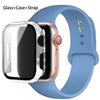 Стекло+корпус+ремешок для Apple Watch band 44 мм 45 мм 42 мм 41 мм 40 мм 38 мм Силиконовый ремешок для часов браслет iWatch series 8 9 7 6 5 4 3 SE