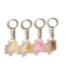 Milk Tea Fruit Ice Cream Keychain Glow Cup Flower Slice Keyring Lemon Keychain   Backpack Pendant