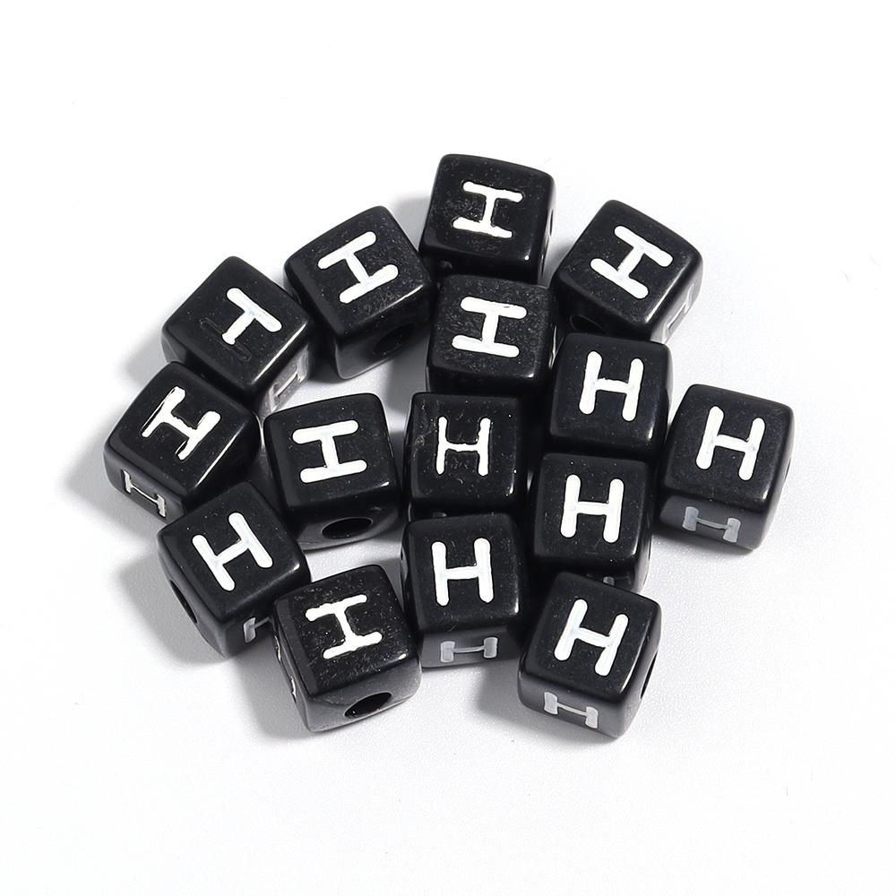 50-100pcs Black Acrylic Letter Beads A-Z Alphabet Beads Cube Spacer Beads For DIY Bracelet Necklace Jewelry Making Accessories