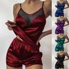 Lace Pajama Sets Women Pijamas Mujer Strap Sleeveless Sexy Sleepwear Suit V-Neck Camisole Top Short Lingerie Female Home Clothes