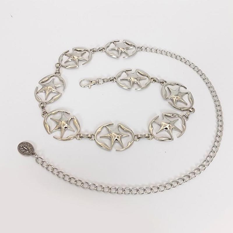 Модный пояс для юбки и костюма, украшение для женщин и девочек, высококачественная металлическая цепочка на талию в стиле панк, регулируемый пояс, аксессуары для одежды