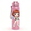 1PC Three Chibi Game Girl Characters 750ml Color Plastic Sports Water Bottle Leakproof Flip Straw Lid For Sports Office Home Use