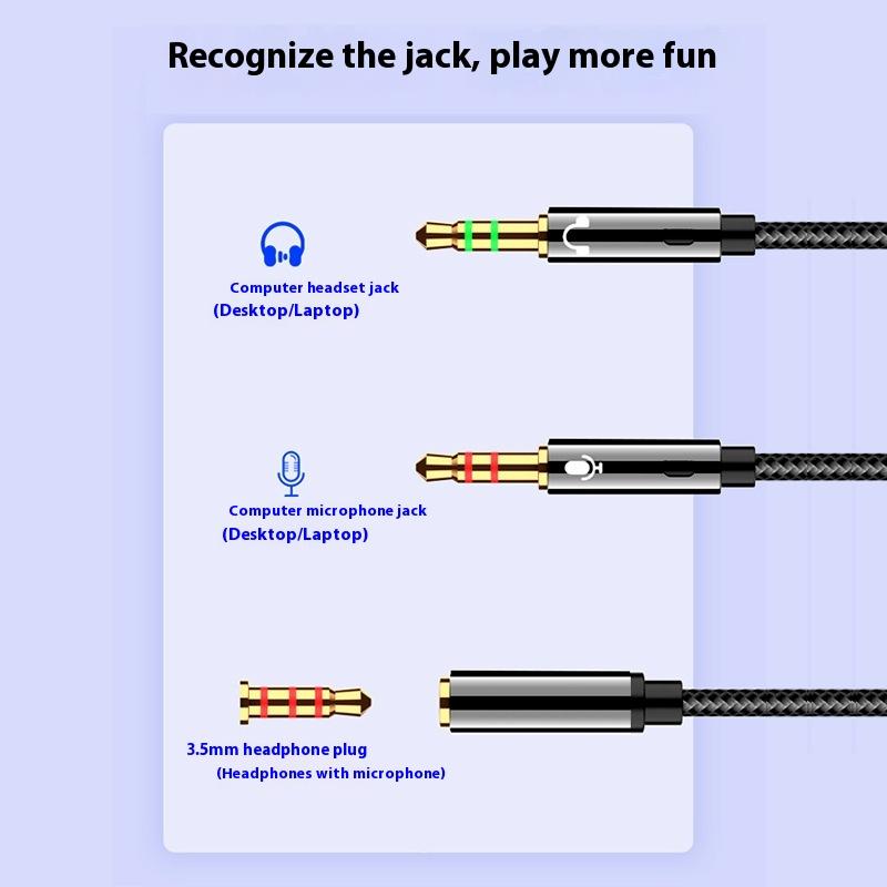 25/50/100 см Аудио Конвертер Y-разветвитель для Наушников и Микрофона для Компьютера 3,5 мм Женский на 2 x Двойной 3,5 мм Мужской Наушники Микрофон