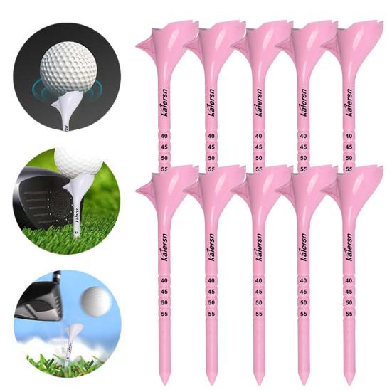 10 шт. пластиковые футболки для гольфа с наклонной вставкой 10 градусов. Красочные футболки уменьшают трение и увеличивают расстояние. Сервировочные штифты. Держатель мяча для гольфа.