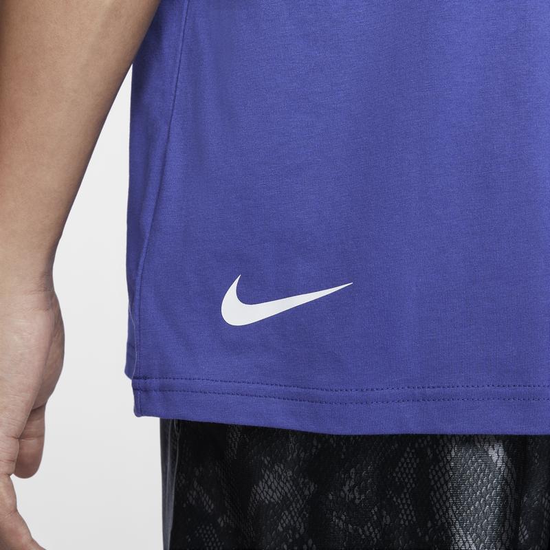 Nike Модная удобная мягкая свободная дышащая универсальная футболка с коротким рукавом Kobe Series Мужские топы Гармонично-синий HV6695432