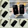 Чехол для телефона G-God Иисус Крест Для iPhone 17,16,15,14,13,12,11 Pro Max,16Plus,XS Мягкий Черный Чехол