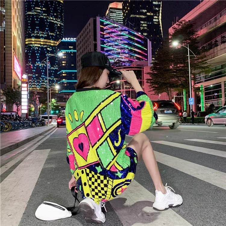 Женская летняя футболка с короткими рукавами, расшитая блестками, рубашка с короткими рукавами, расшитая блестками