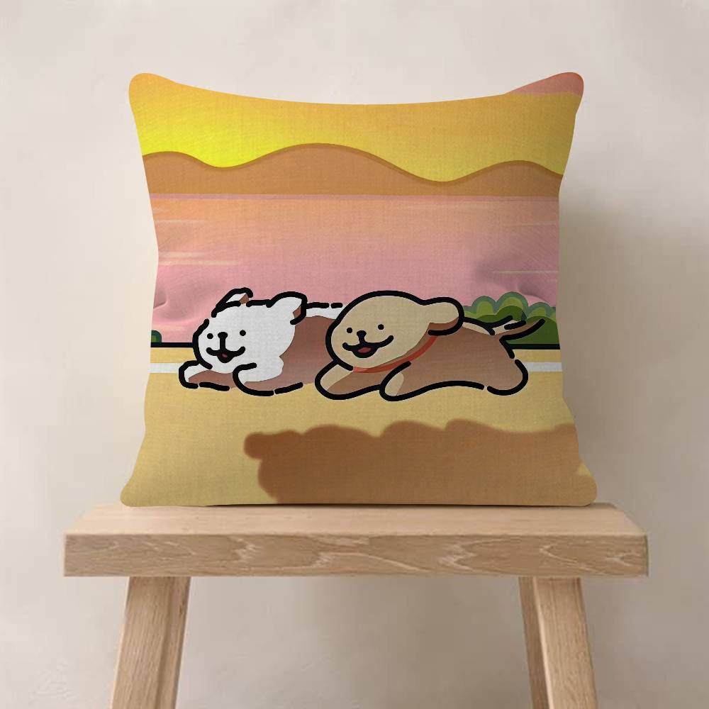 Line P-Puppys Cute Dog Cushion Cover 30X50 Polyester Sofa Cushions Decorative Throw Pillows Home Decoration Pillowcover