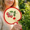 Retro Hand-Woven Fan Chinese Style Hand Cranked Fan Compact Hand Braided Fan  Photo Prop