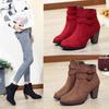 New European and American Style Women's Large Size High Heel Boots for Autumn & Winter, Suede Martin Boots In 41-42-43.