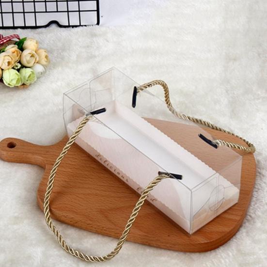 10 шт. с ремешком, прозрачные креативные коробки для упаковки рулетов для здорового торта, контейнеры для тортов